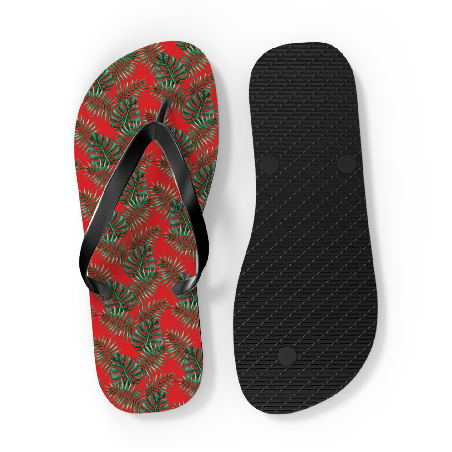Red Tropical Bliss Flip Flops