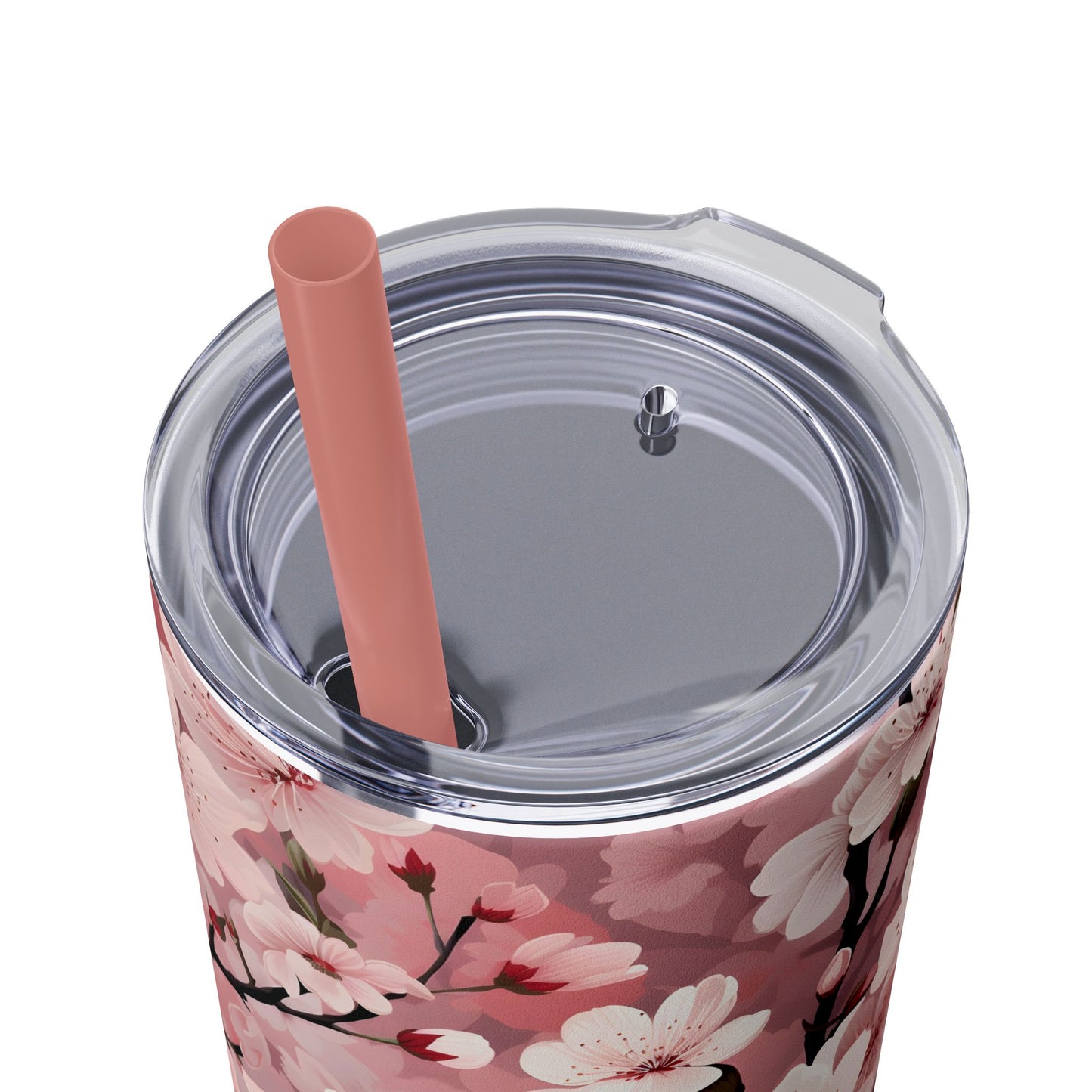 Cherry Blossom Skinny Tumbler with Straw - 20oz Floral Drinkware