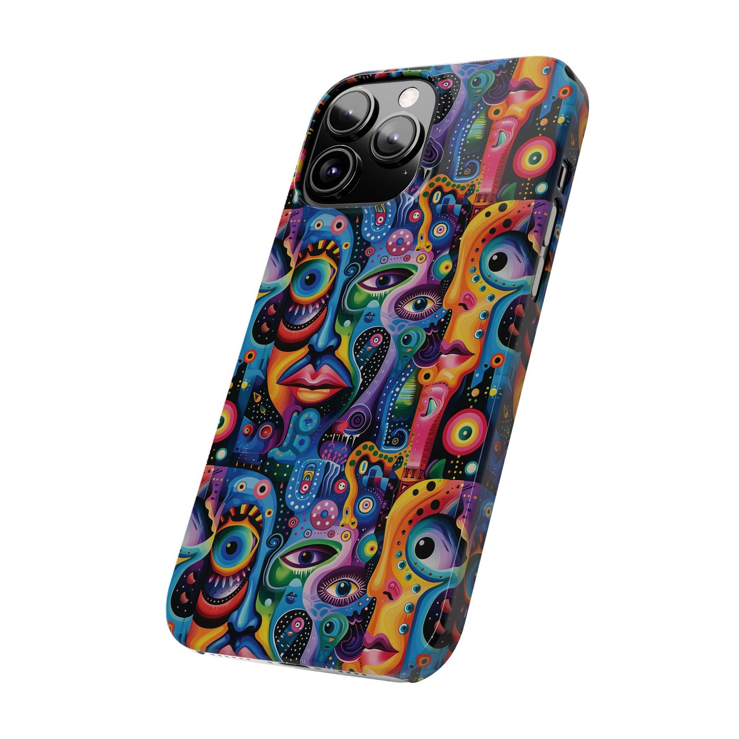Psychedelic Visions Slim iPhone Case - Vibrant Design for Artistic Souls