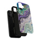 Stylish Purple Acrylic Tough Magnetic iPhone Cases, Unique Protective Cases for iPhone, Colorful Marble Design, Great Gift for iPhone Lovers