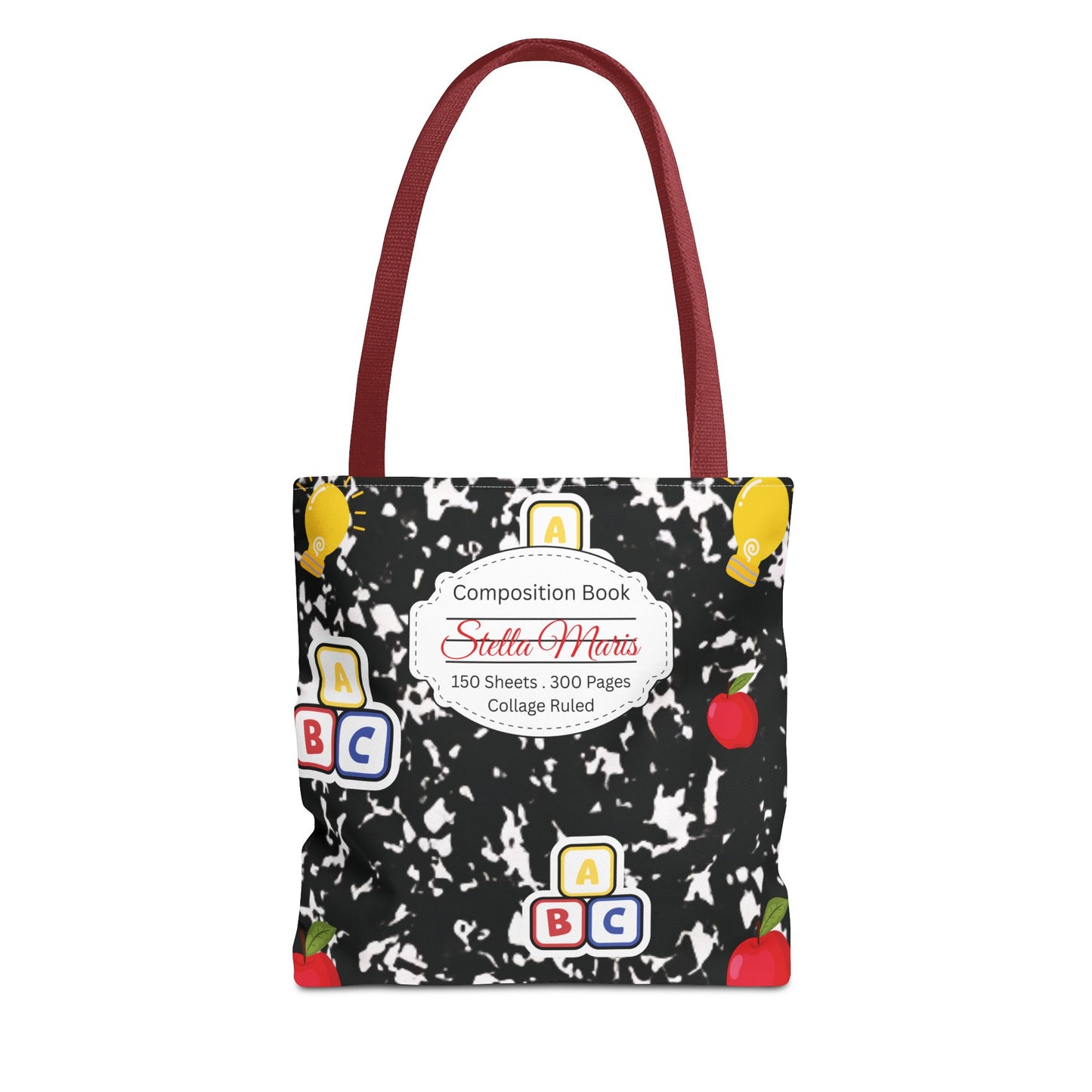 Personalized Composition Book InspiredTote Bag, Back to School Tote, Teacher Gift, Kids Bag, Custom Name Bag, Educational Accessories, Back to School Tote Bag.