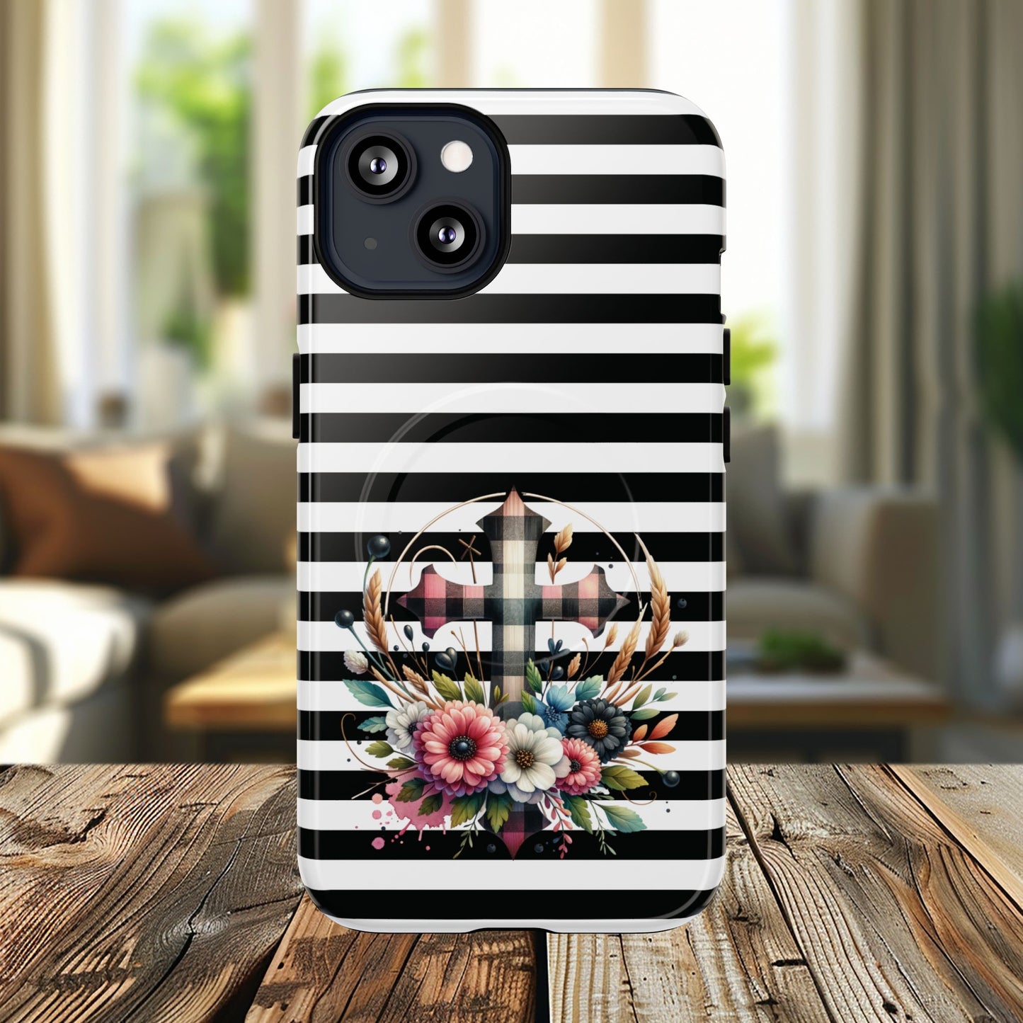 Striped in His Glory iPhone Case, Tough Magnetic Phone Protector, MagSafe iPhone Cover, Durable Case for Everyday Use, Gift for Nature Lovers, Vibrant Design.