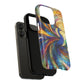 Mosaic Peacock Feathers Magnetic Phone Case, Tough Phone Shell, Vibrant Art Case, Gift for Her, Unique Phone Accessory, Wildlife Lover's Gift, Stained Glass Case.