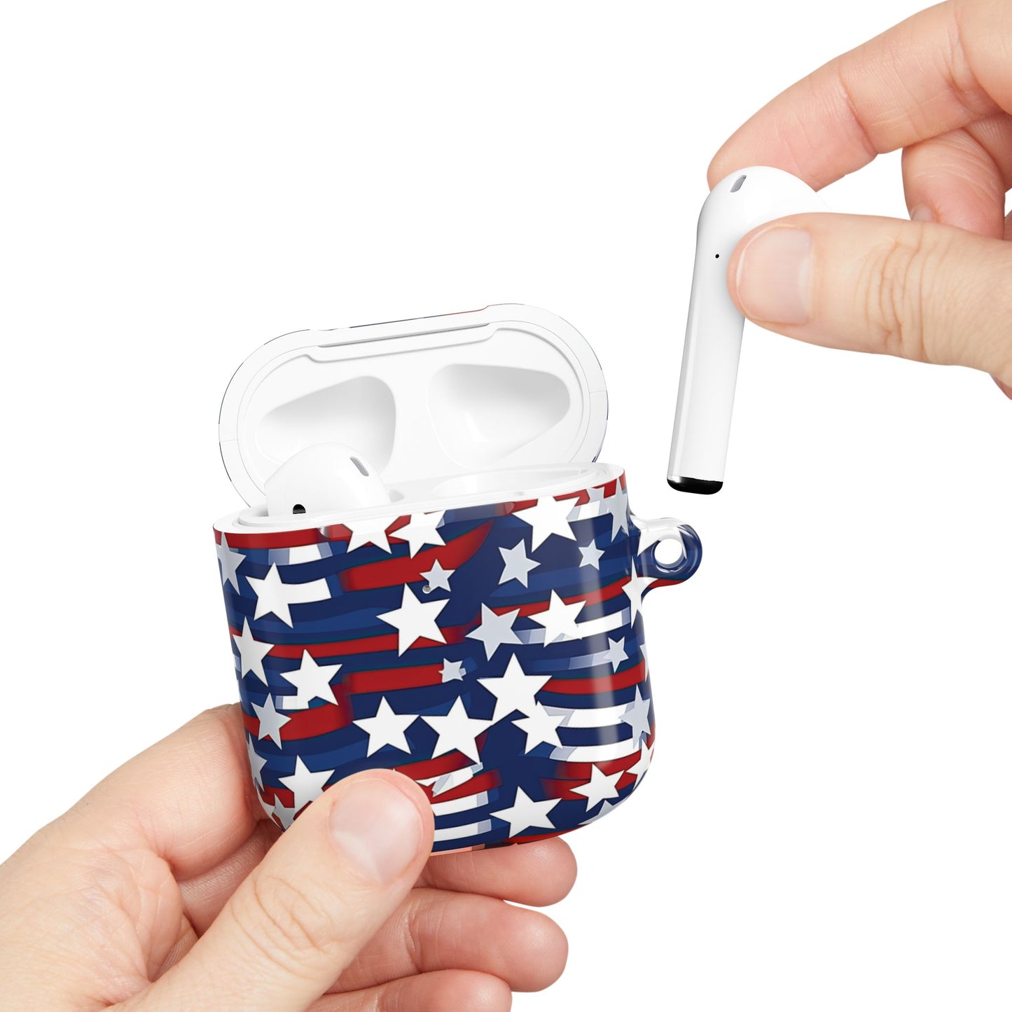 Patriotic Waves AirPod Case – Stars & Stripes Design, Mother’s, Father’s Day Gifts, Anniversary Gifts.