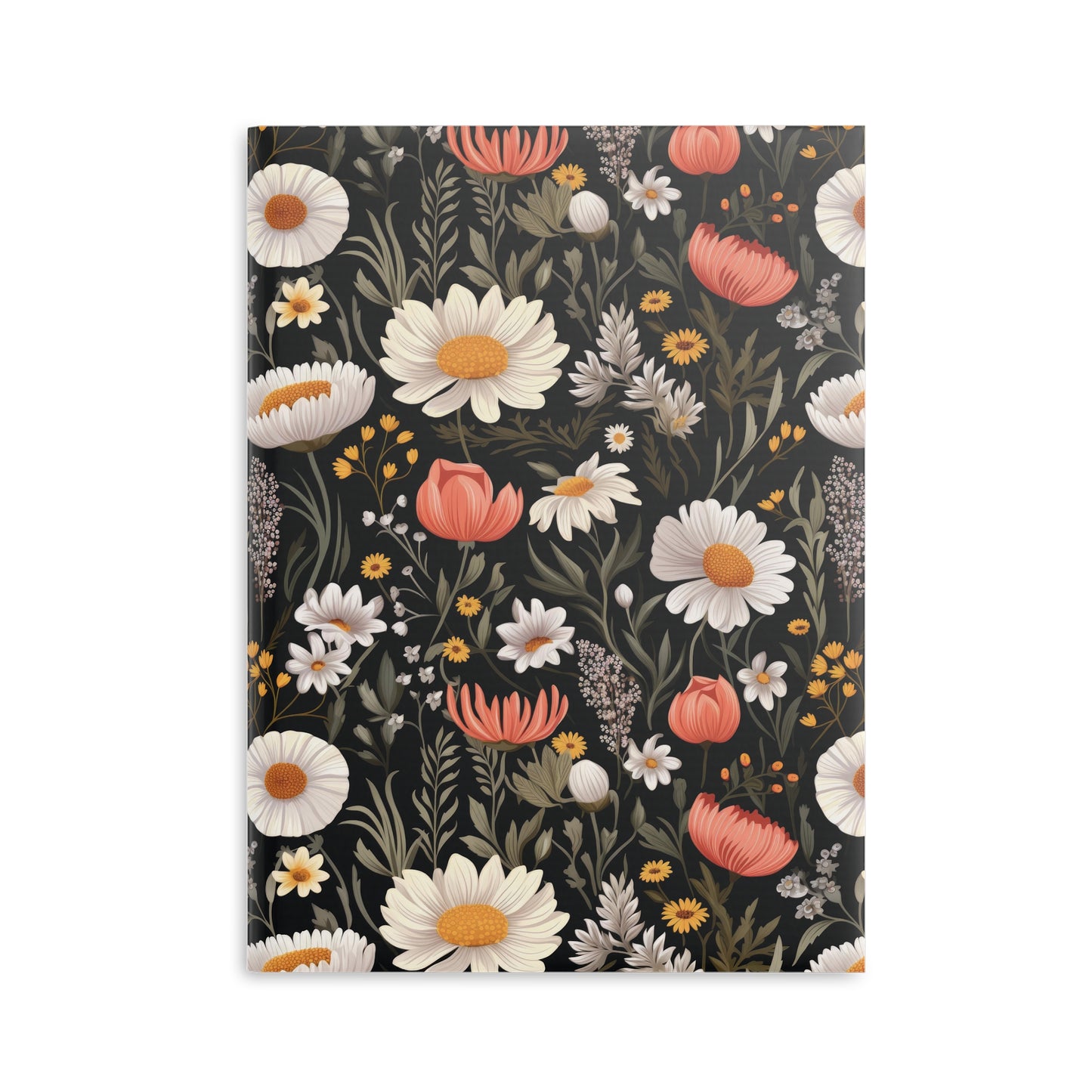 Blossom Elegance: Noir Garden Hardcover Notebook with Puffy Covers