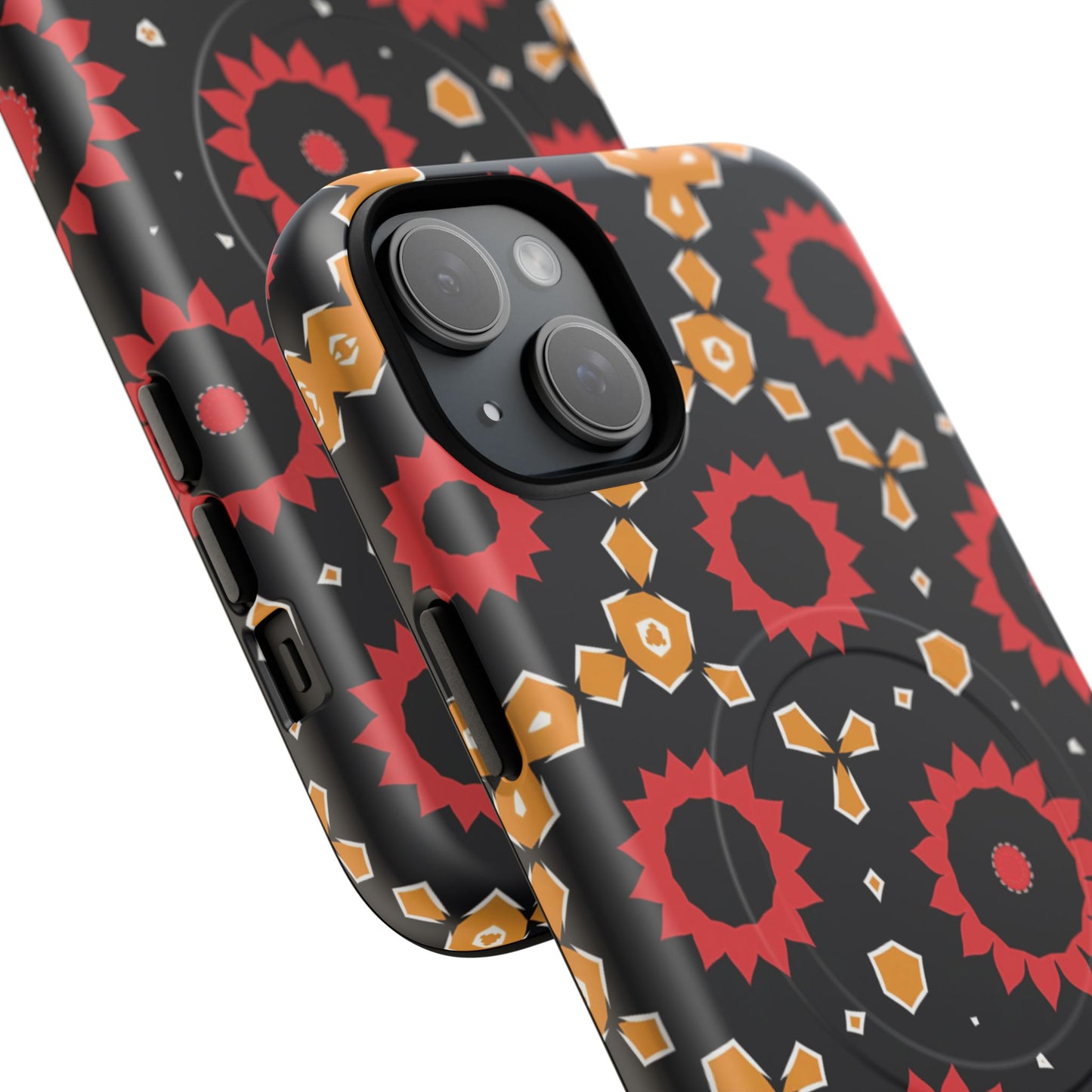 Midnight Ember Bloom Tough Magnetic iPhone Case, Bohemian Floral Design, Stylish iPhone Protection, Gift for Her, Trendy iPhone Accessories