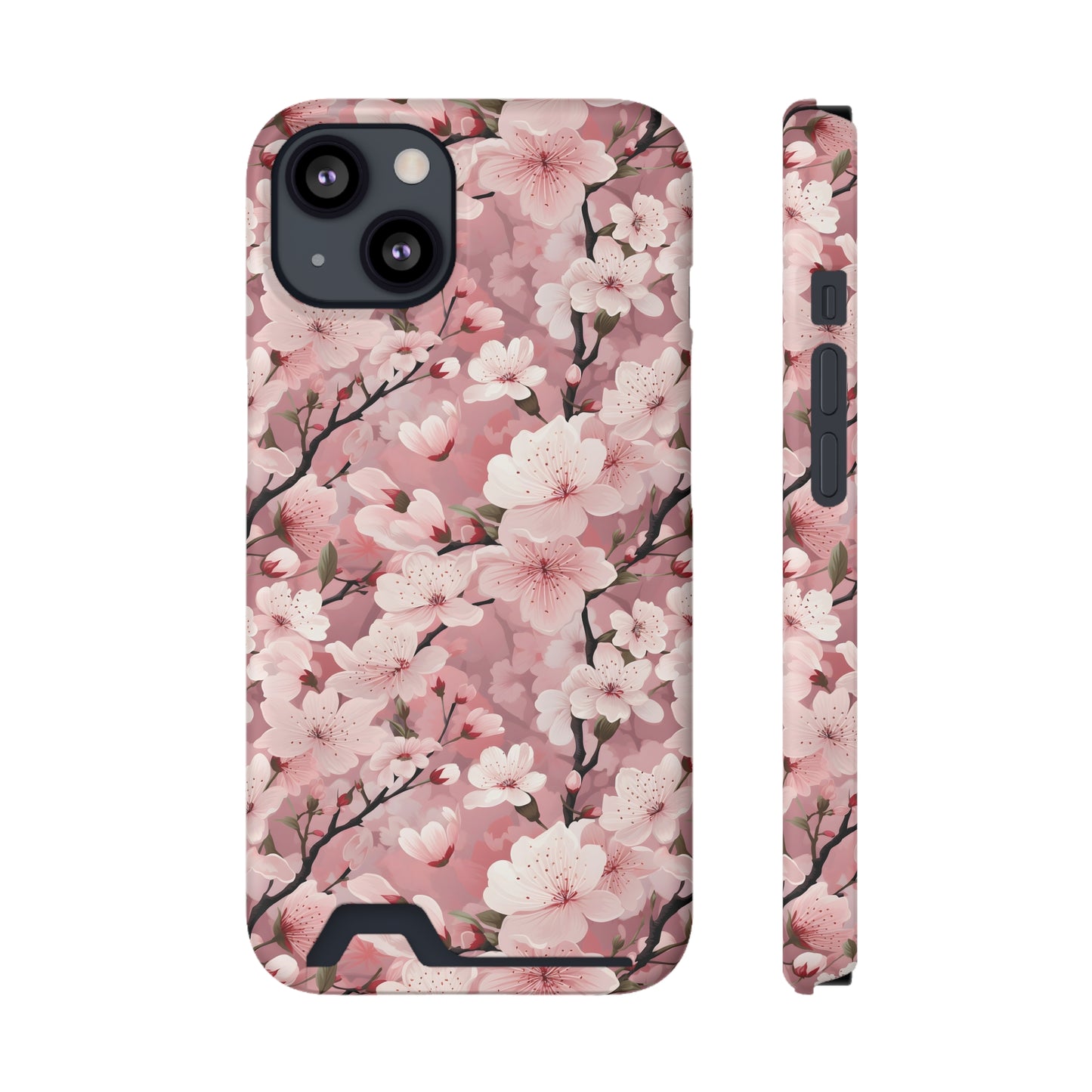 Cherry Blossom iPhone and Samsung Case With Card Holder