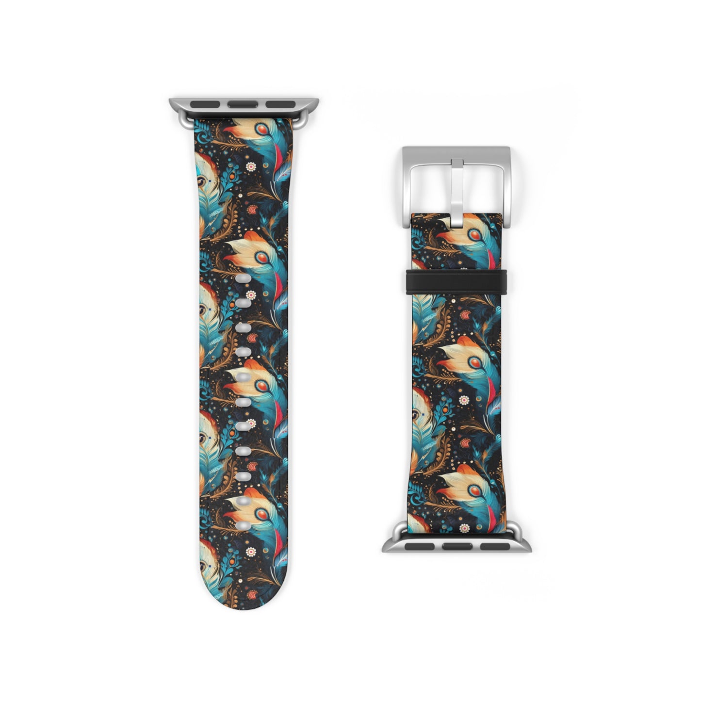 Ethereal Feathers Colorful Design Watch Band - Perfect Gift for Art Lovers,