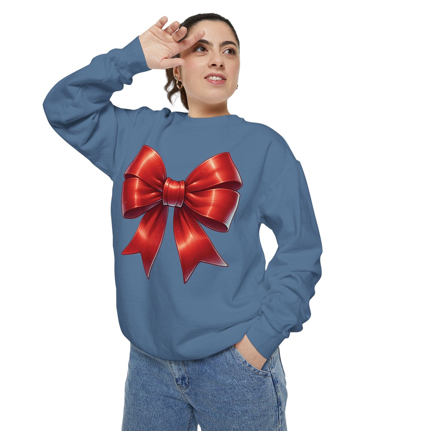 Bow Charm Valentines Unisex Comfort Colors Garment-Dyed Sweatshirt