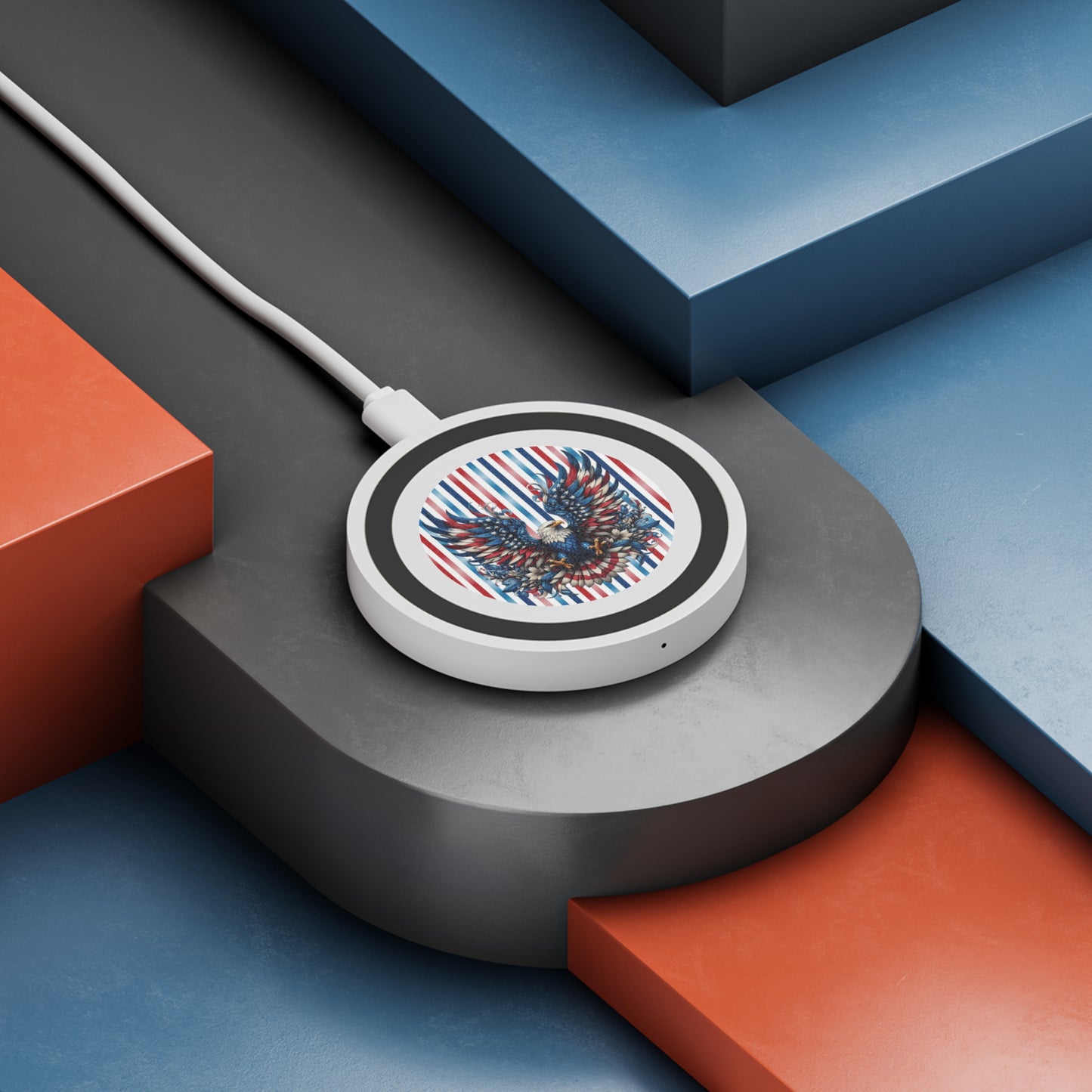 Patriotic Pride Wireless Charging Pad with Stripes