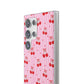 Personalized Cherry Blossom Dreams Flexi Case — Pink Retro Cherry iPhone® 7/8, 11, 12, 13, 14, 15, 16, 17, X/XS, SE, XR, Mini, Pro, Pro Max, Plus Cases.