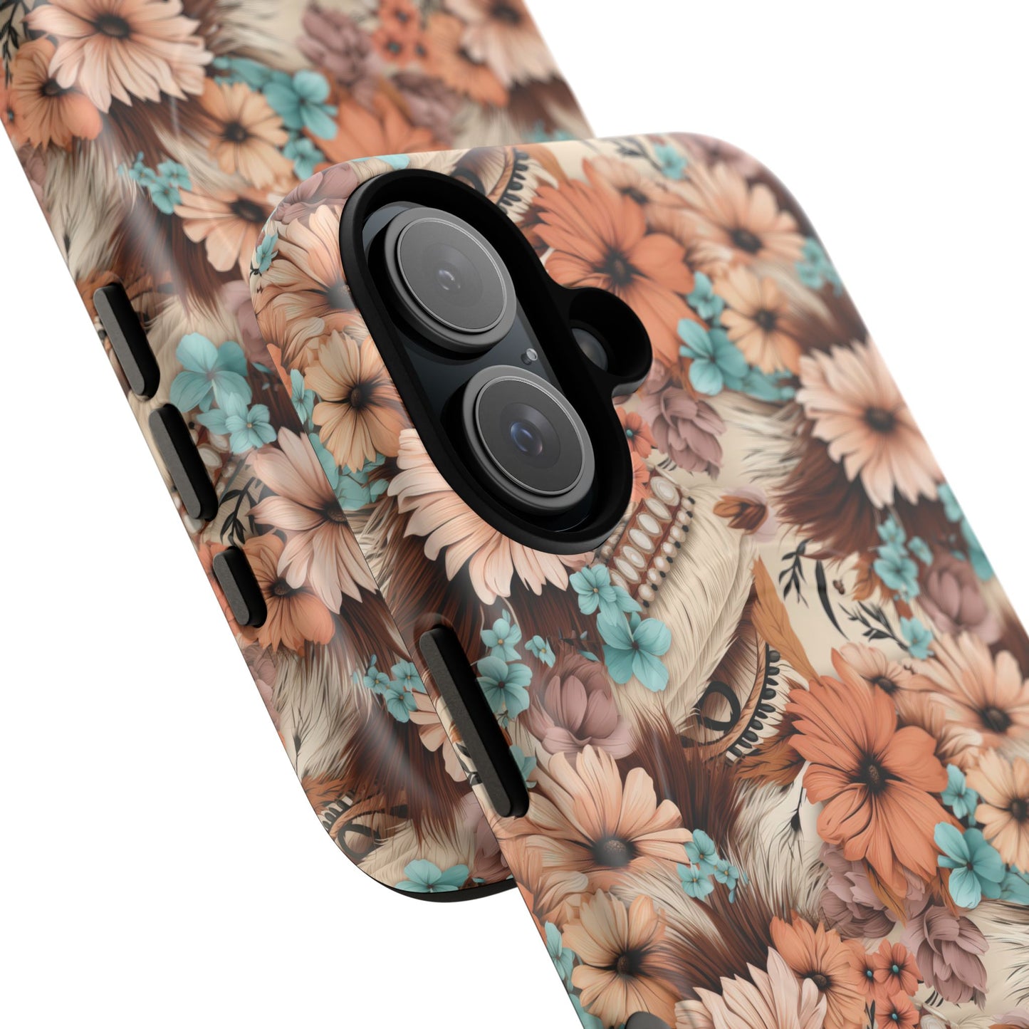 Spirit in Bloom Tough iPhone Magnetic Cases, Cute iPhone Accessories, Flower Design, Gifts for iPhone 14, 15, 16, 17, Pro Max, Boho Style, Western Style