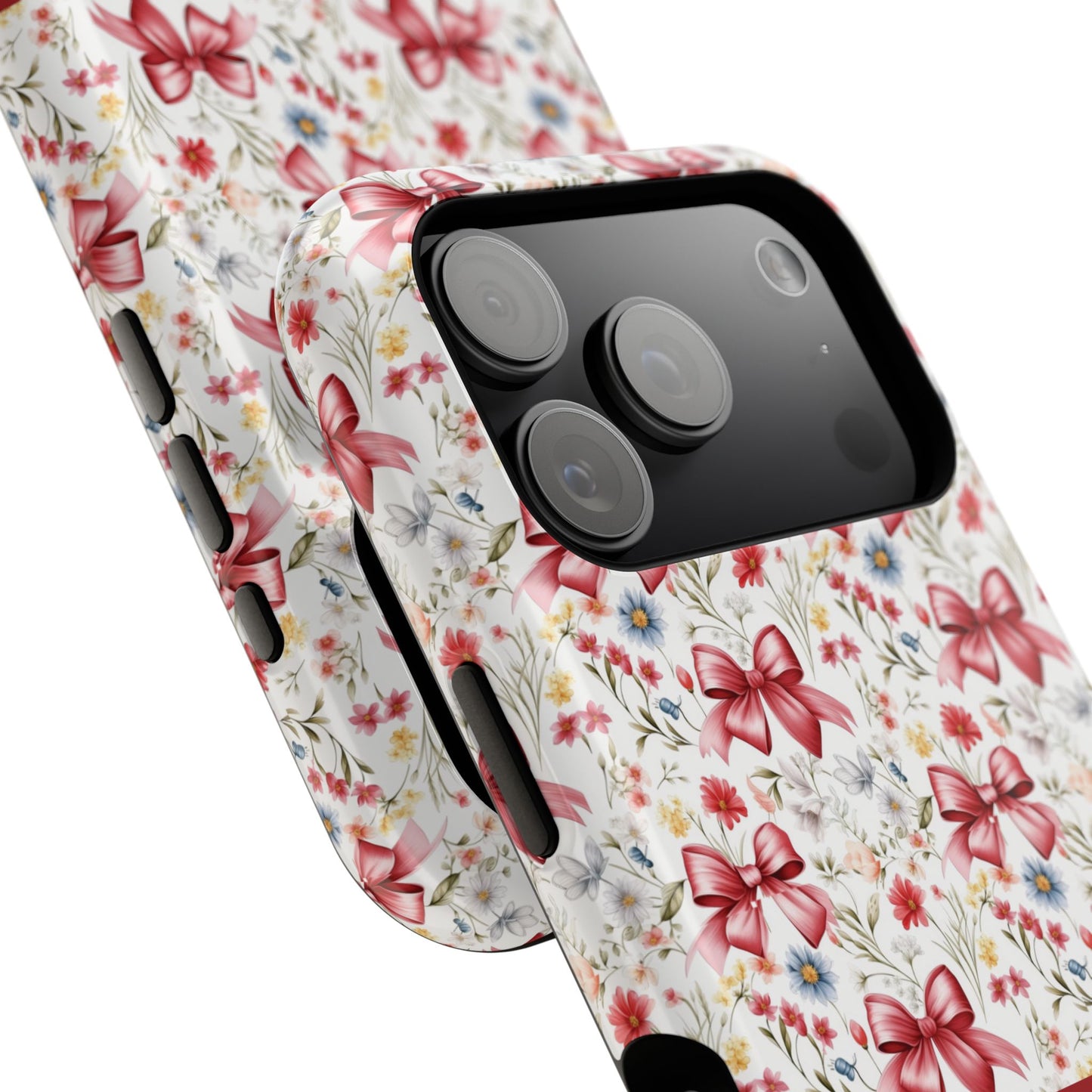 Personalized Rosette Coquette Floral Bow iPhone and Samsung Impact-Resistant Case — Custom Name Case