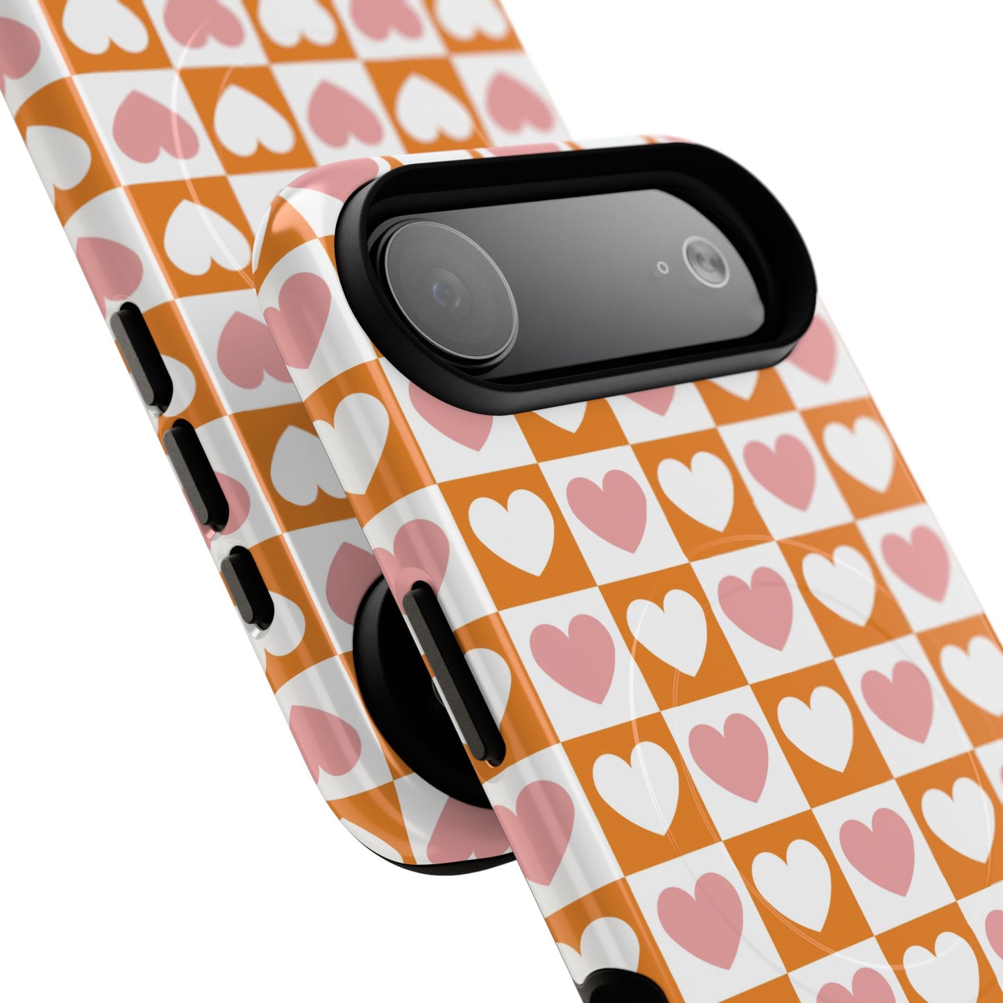 Heart Pattern Magnetic iPhone Case, Valentine Gift, Cute iPhone Accessory, Durable Case for Lovers, Custom iPhone Skin, Sweetheart Case