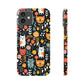 Whimsical Feline Garden iPhone Case — Slim Floral Cat Design (Matte or Glossy) for iPhones.