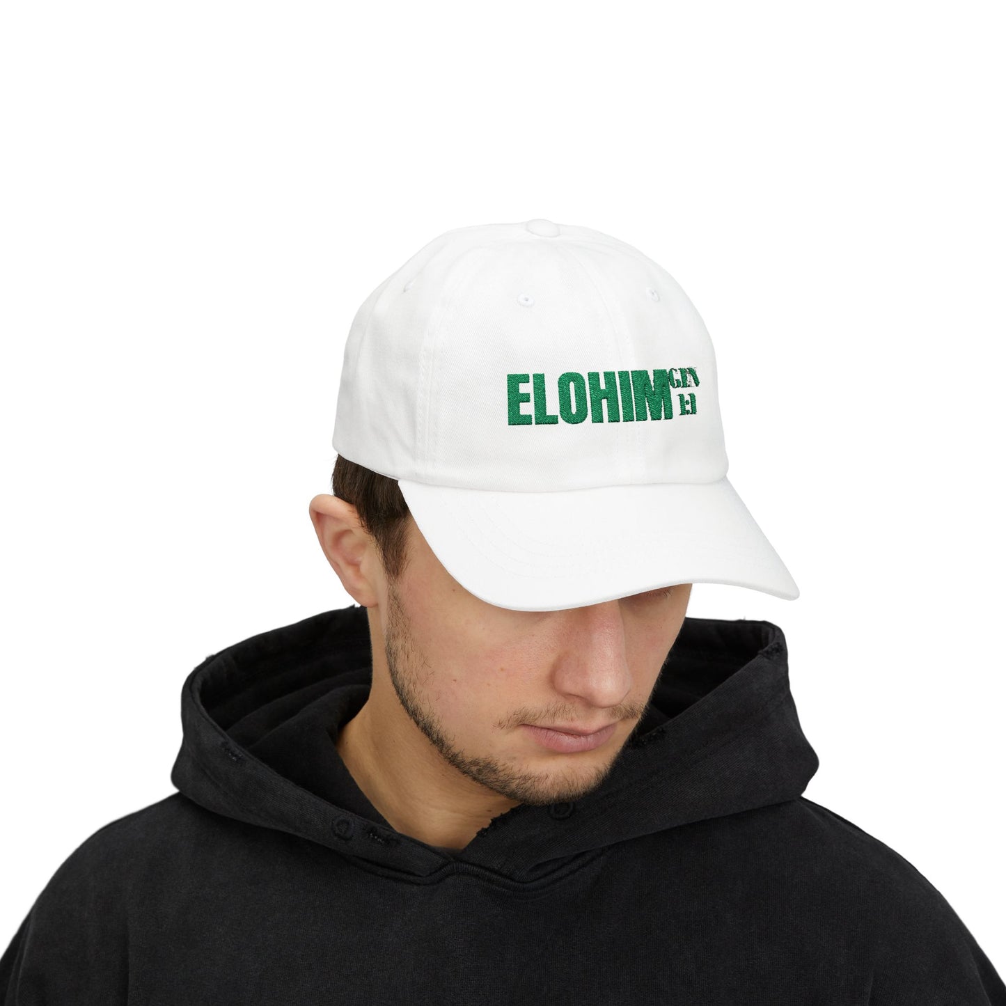 Classic Embroidery Dad Cap with 'ELOHIM, GENESIS 1:1' - Faith-Based Hat, Casual Wear, Gift for Dad, Christian Accessory, Summer Fashion