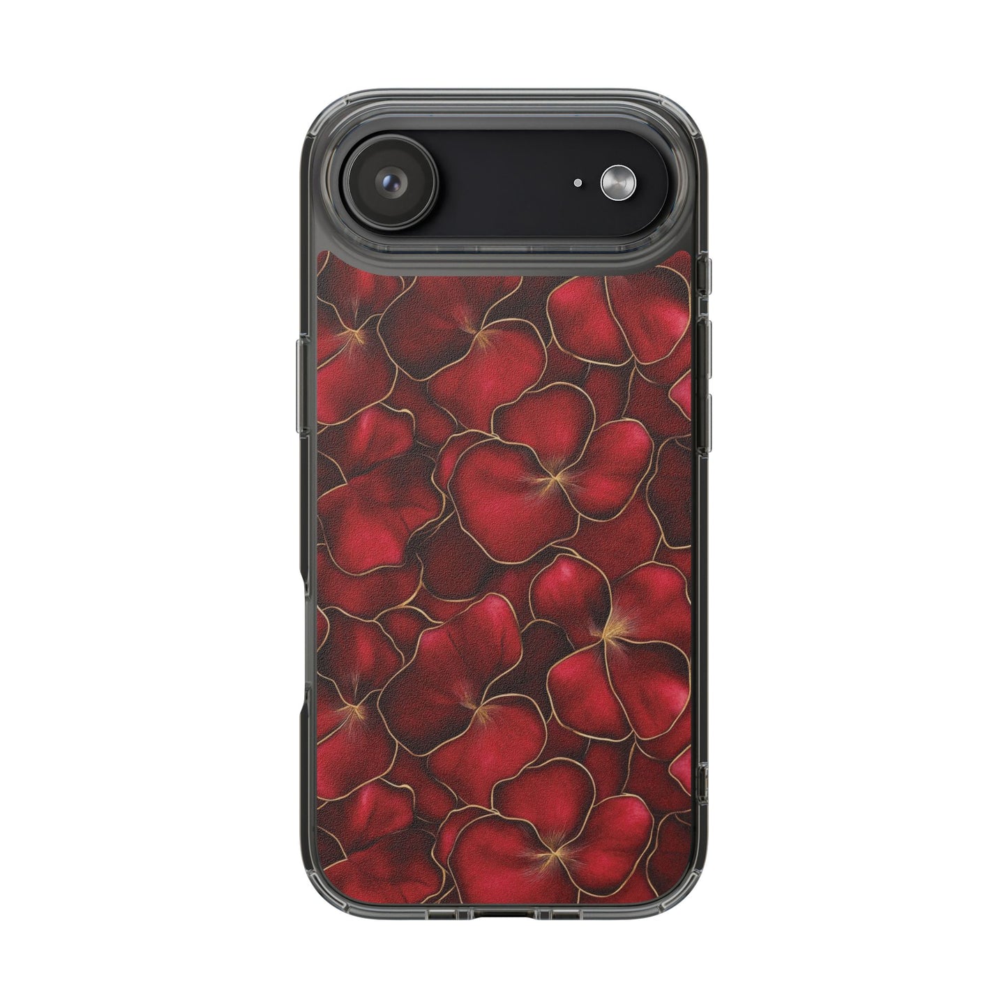 Velvet Petal Noir Floral Petal Clear Impact-Resistant iPhone and Samsung Case.