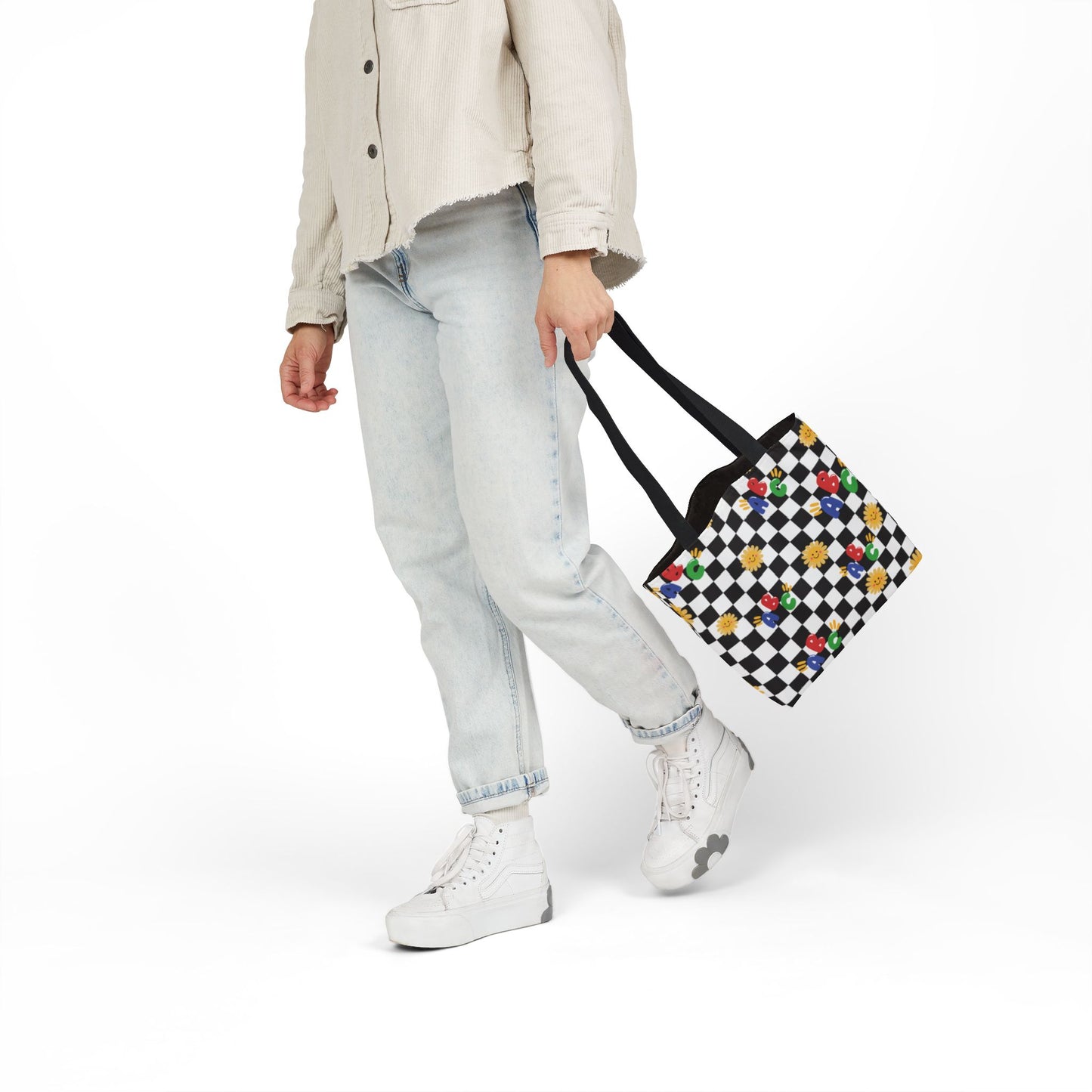 Personalized Schoolyard Chic Composition Book Inspired Canvas Tote Bag with Colorful Straps, Cute School Bag, Eco-Friendly Tote, Back to School Shopping Bag, Teacher Gift Idea