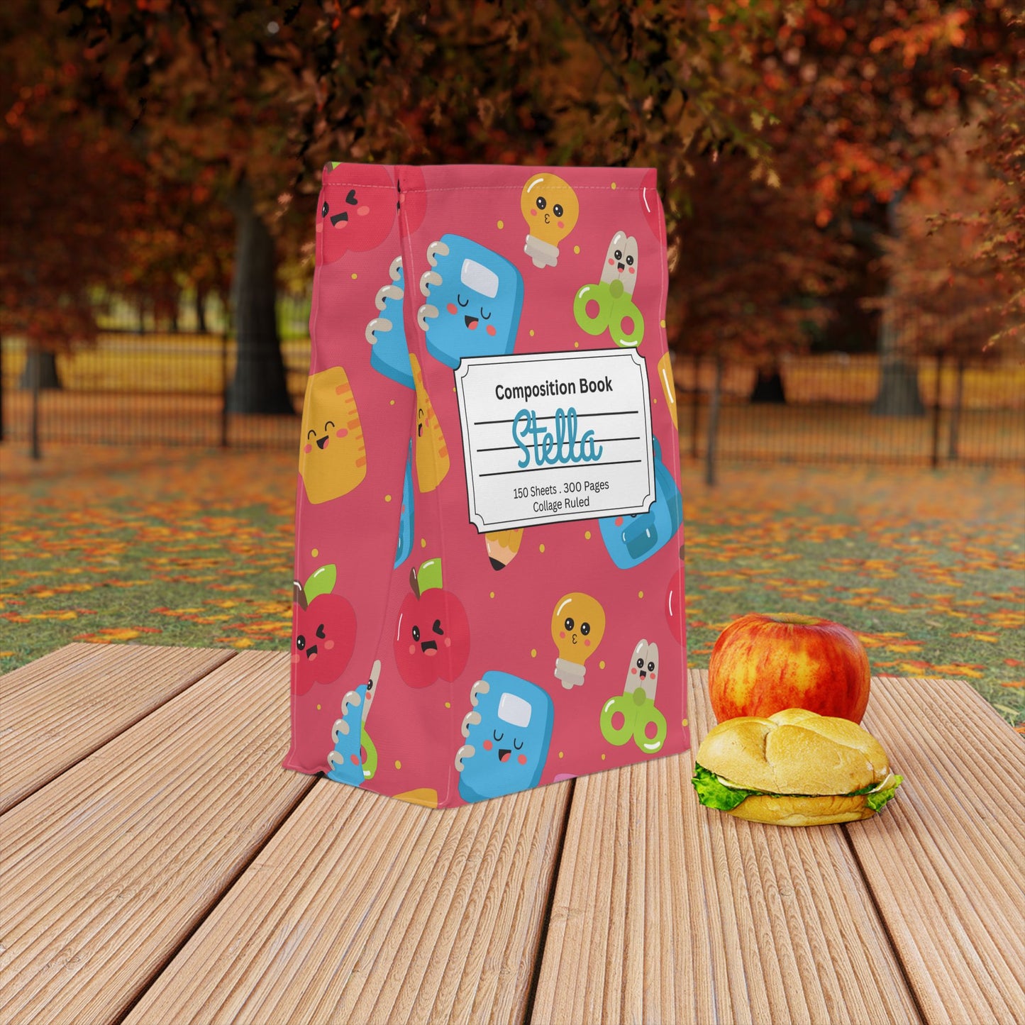 Custom Kawaii Composition Book Inspired Stylish Polyester Lunch Box for Kids - Perfect for School, Picnics, or Snacks | Personalized ABC Design, Back to School, Family [...]
