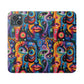 Psychedelic Visions Vibrant Art Flip iPhone and Samsung Phone Case - Colorful Faces Design for Phone Protection