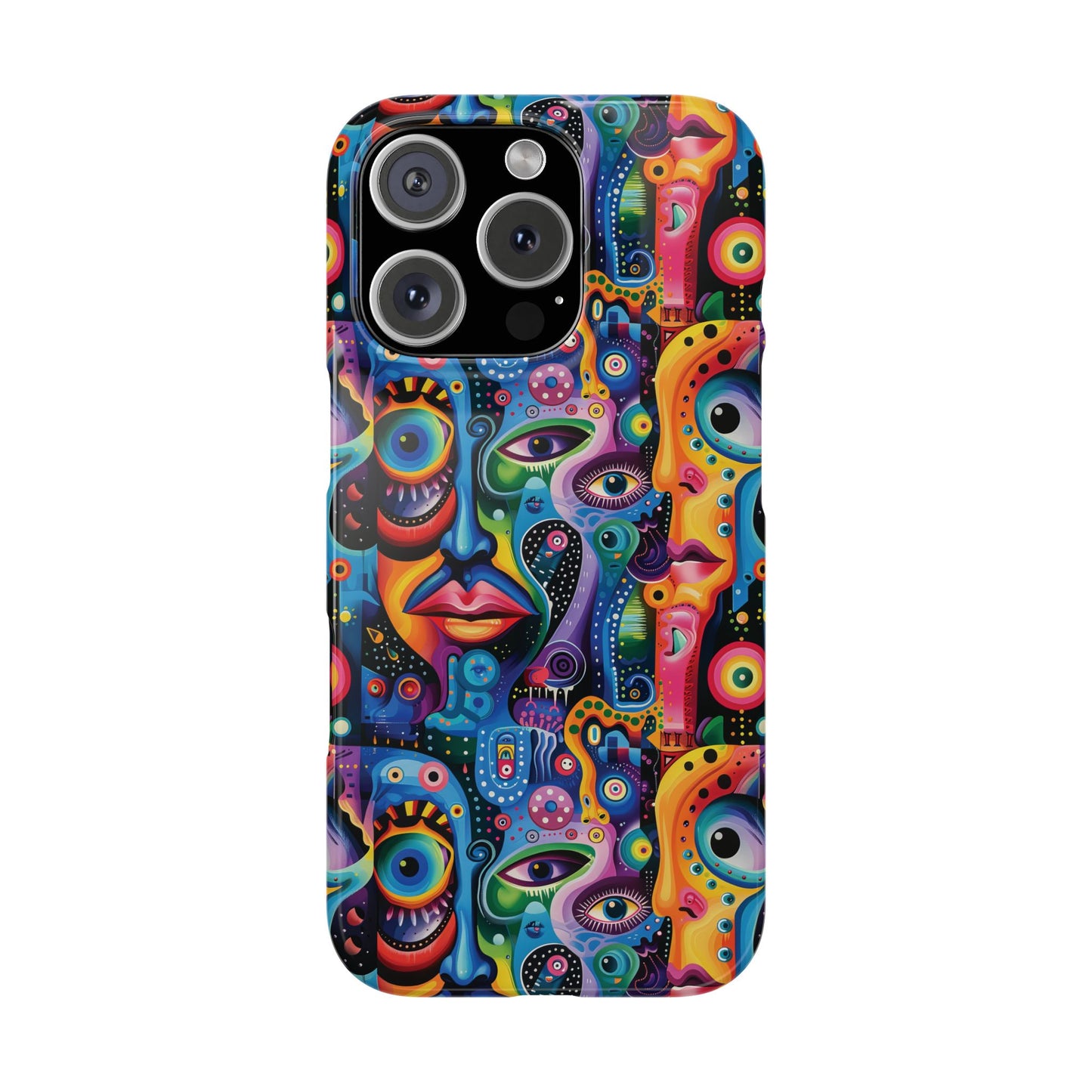Psychedelic Visions Slim iPhone Case - Vibrant Design for Artistic Souls