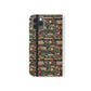 Book Stack Floral Flip iPhone and Samsung Phone Case — Vintage Library Wallet Cover.