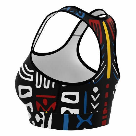 Geometric Harmony Sports Bra - AOP