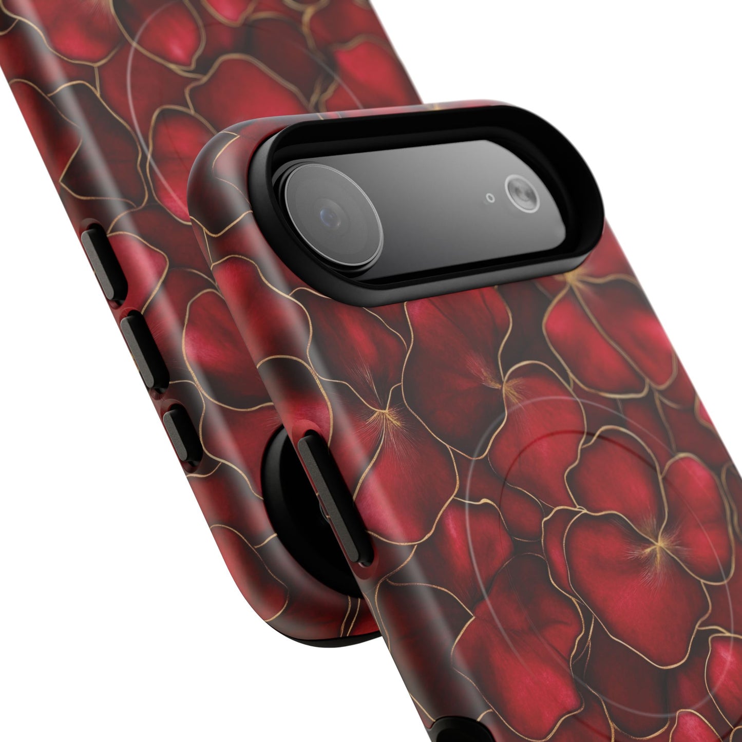 Velvet Petal Noir Tough iPhone Magnetic Case, iPhone Cover, Stylish Accessories, Gift for Her, Gift for Mother's, Floral Design, Protective iPhone Case