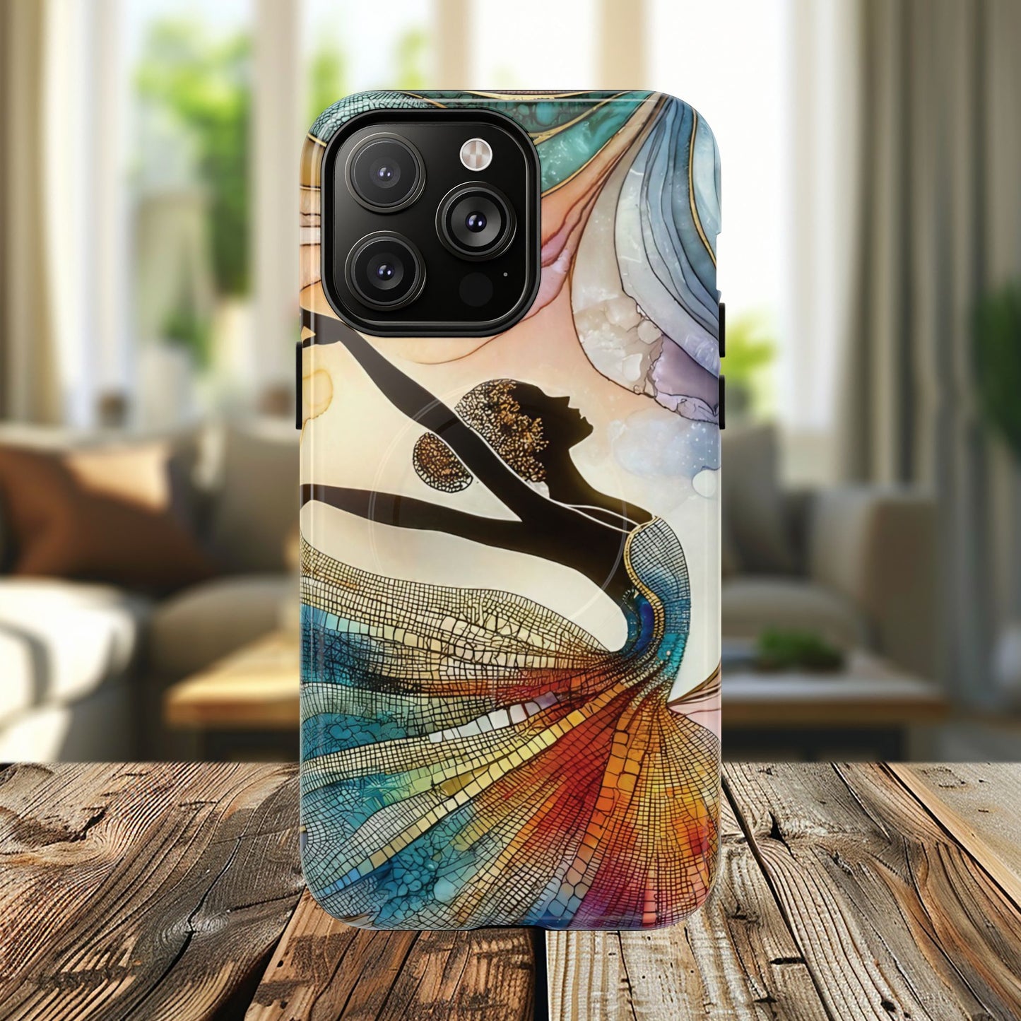 Artistic iPhone Case with Dancer Design, Tough Magnetic Case, Unique Gift for Dancers, Colorful iPhone Cover, Stylish Accessory.