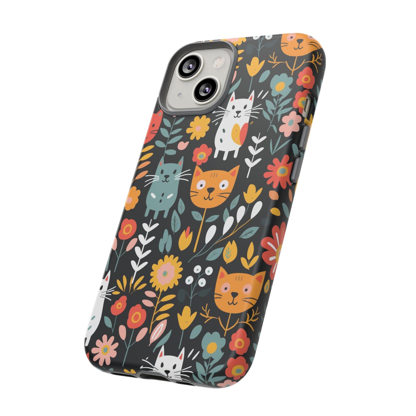 Whimsical Feline Garden iPhone, Samsung or Google Pixel Tough Cases