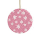 Pink Snowflake Elegance Ceramic Ornaments (1pcs, 5pcs, 10pcs, 20pcs)