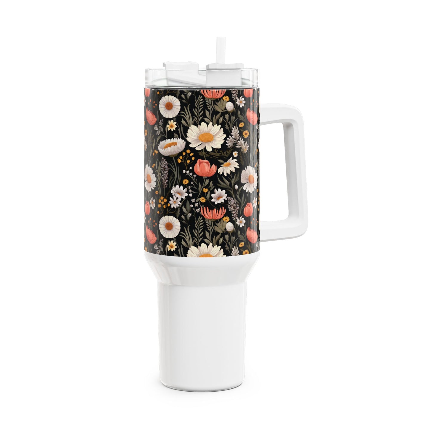 Blossom Elegance: Noir Garden 40oz Tumbler