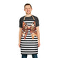 Striped Brown Bow Chef's Apron