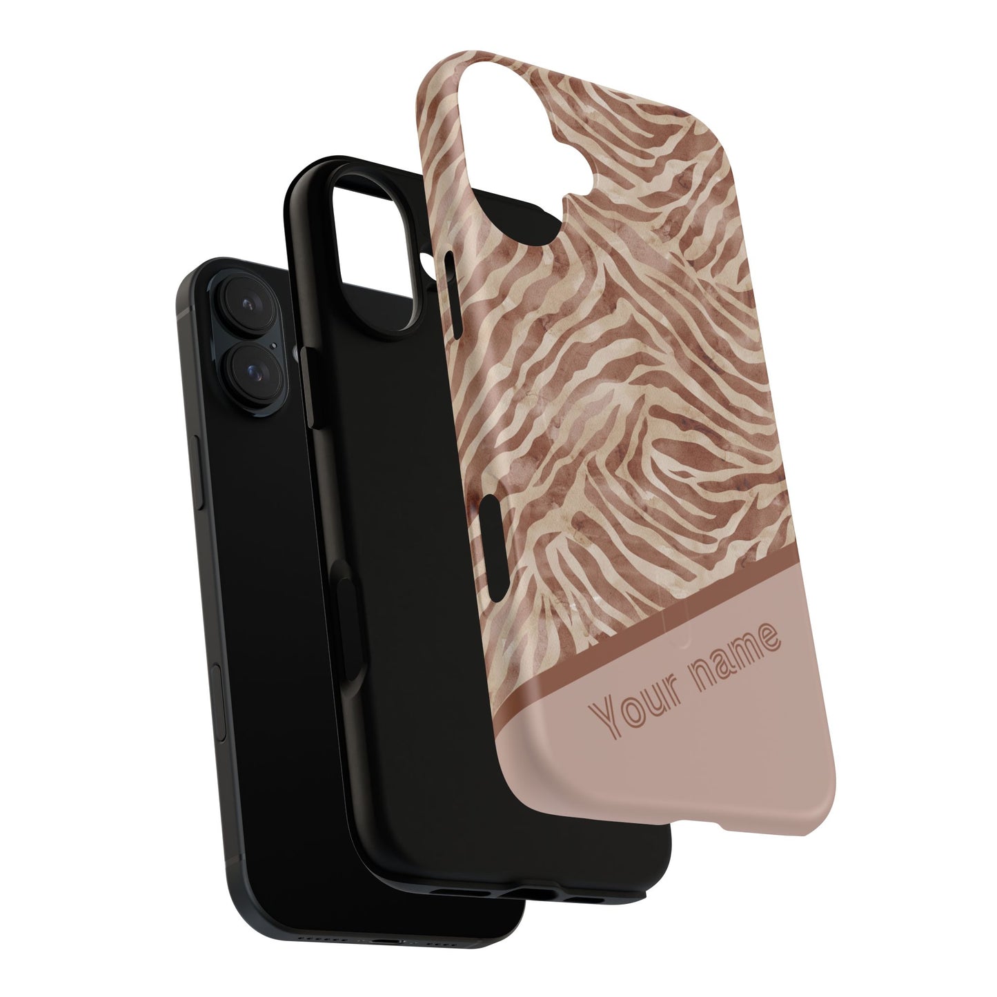 Personalized Zebra Print - Tough MagSafe® Magnetic Cases for Stylish Protection, Gifts for Wildlife Lovers, Trendy Accessories iPhone® 13, 14, iPhone 15, iPhone 16, iPhone 17, Pro, Pro Max, Plus Cases.