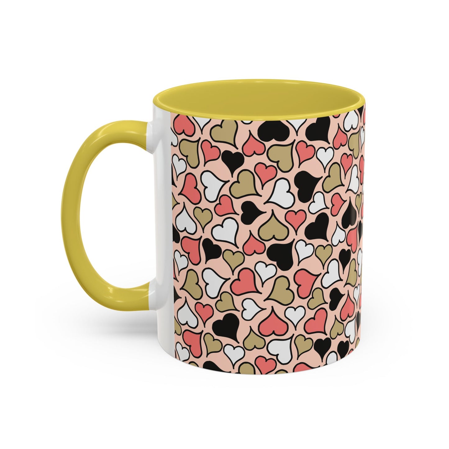 Heart Patterned Coffee Mug - Colorful Love Design, Perfect for Gifts & Celebrations