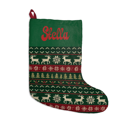 Personalized Classic Nordic Reindeer Christmas Stocking