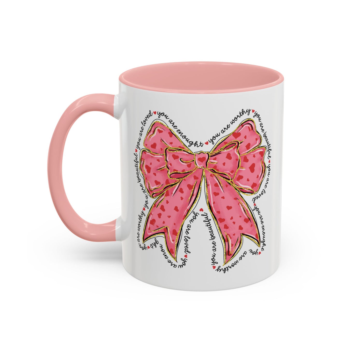 Affirmation Bow Accent Coffee Mug (11oz).