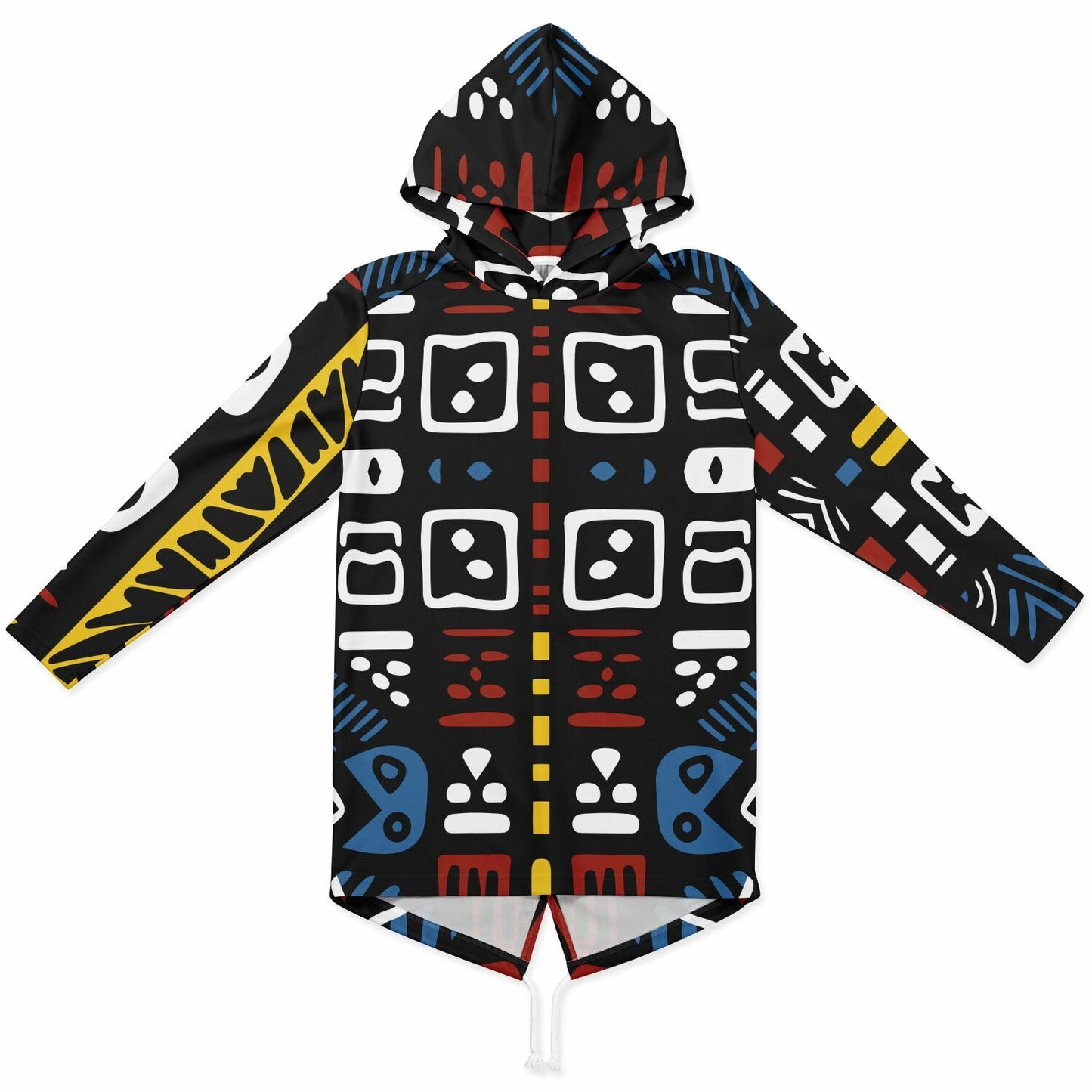 Geometric Harmony Heavyweight Elongated Hoodie - AOP