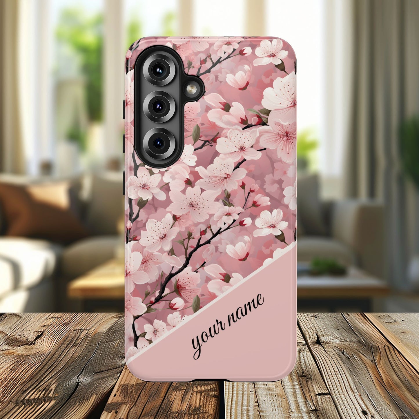 Personalized Cherry Blossom iPhone and Samsung Tough Phone Cases