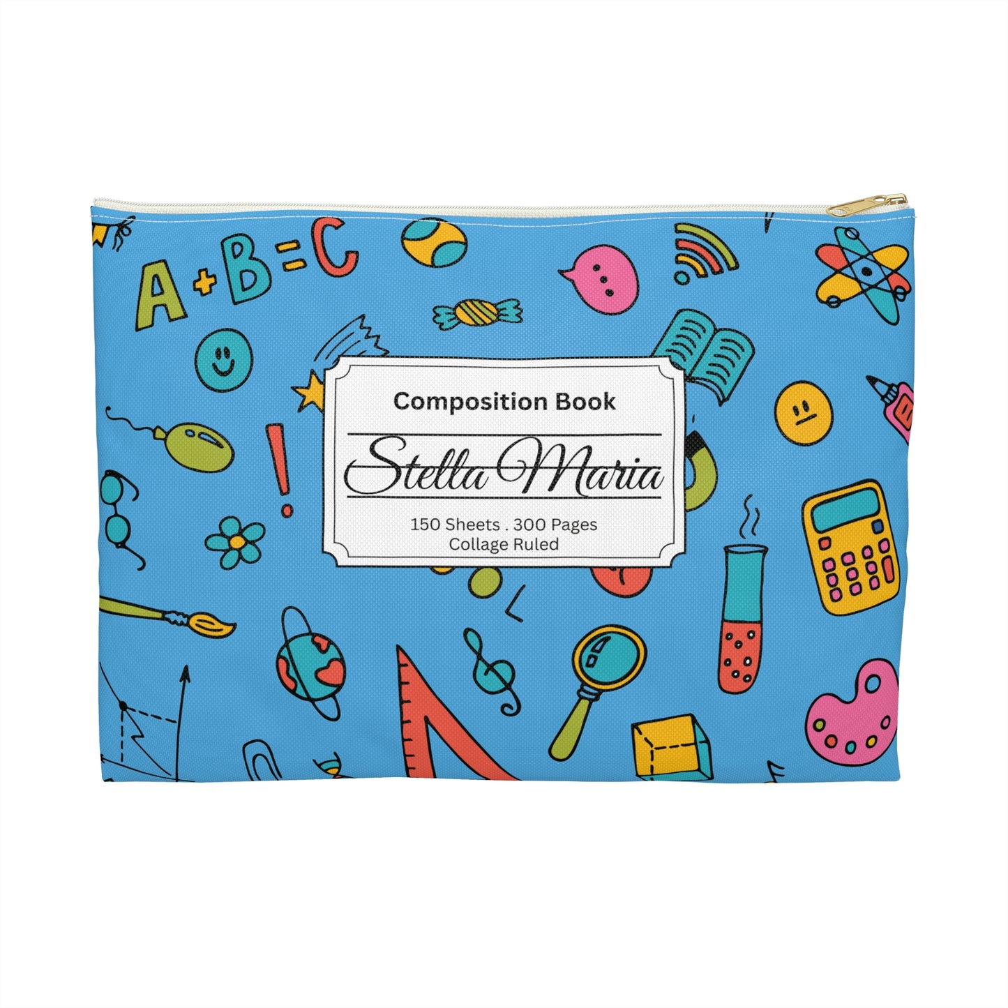 Personalized Classroom Couture Composition Book Inspired Accessory Pouch, Kids School Supplies, Classroom Organizer, Teacher Gift, Fun Stationery Case, Back to School
