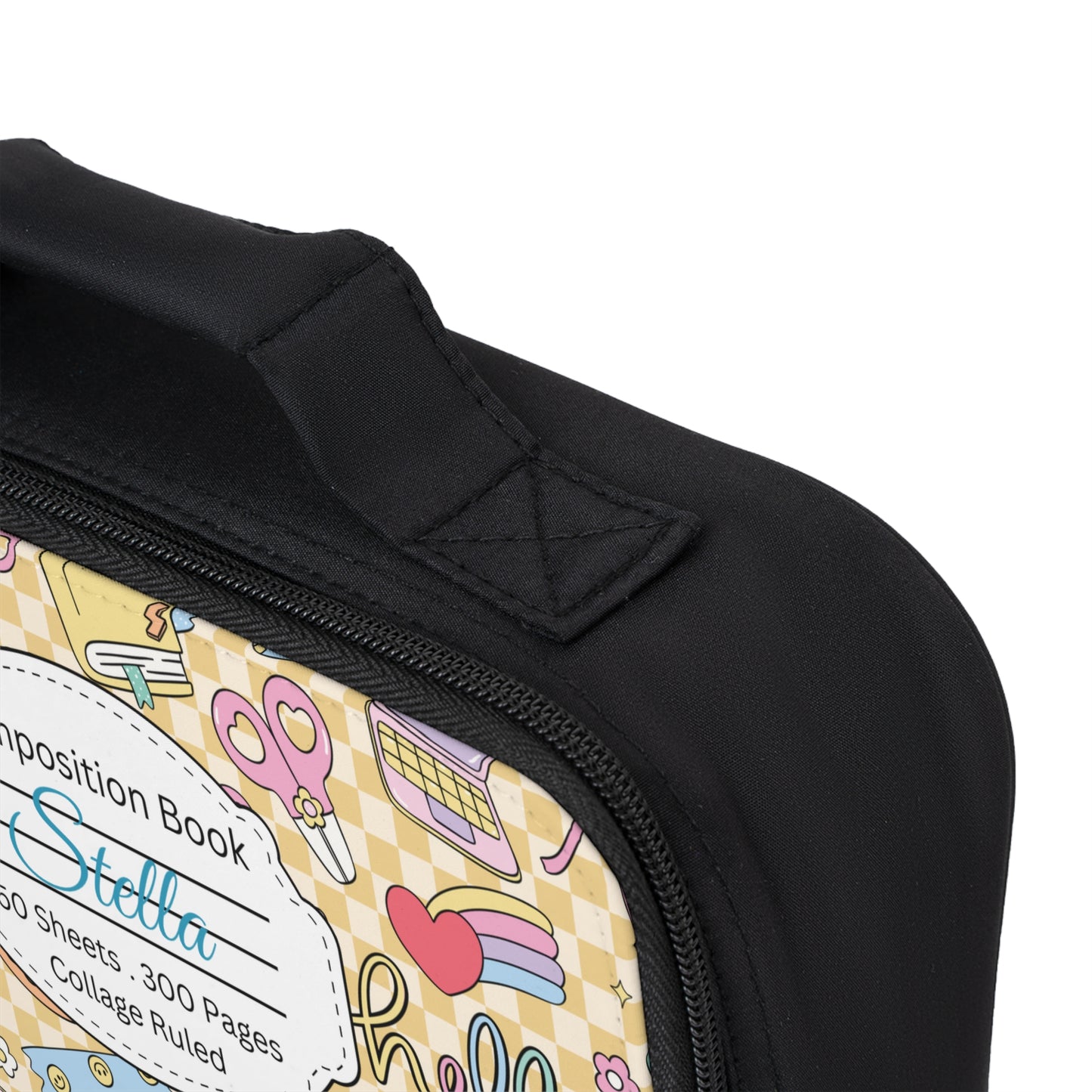 Personalized Doodle Daydream Composition Book Inspired Colorful Kids Lunch Bag for School, Snack Bag, Lunch Tote, Lunchbox, Kids' Bag with Fun Back to School Design