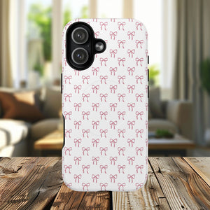 Blush Coquette Bow Bliss Magnetic iPhone Cases, Gift for Her, Cute iPhone Accessories, Fun Personalized Cases, Stylish Tech Gifts, Birthday Present
