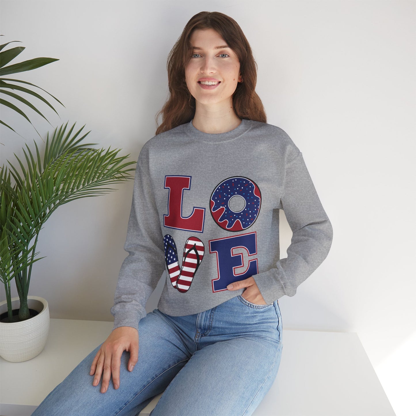 Patriotic LOVE Unisex Heavy Blend™ Crewneck Sweatshirt