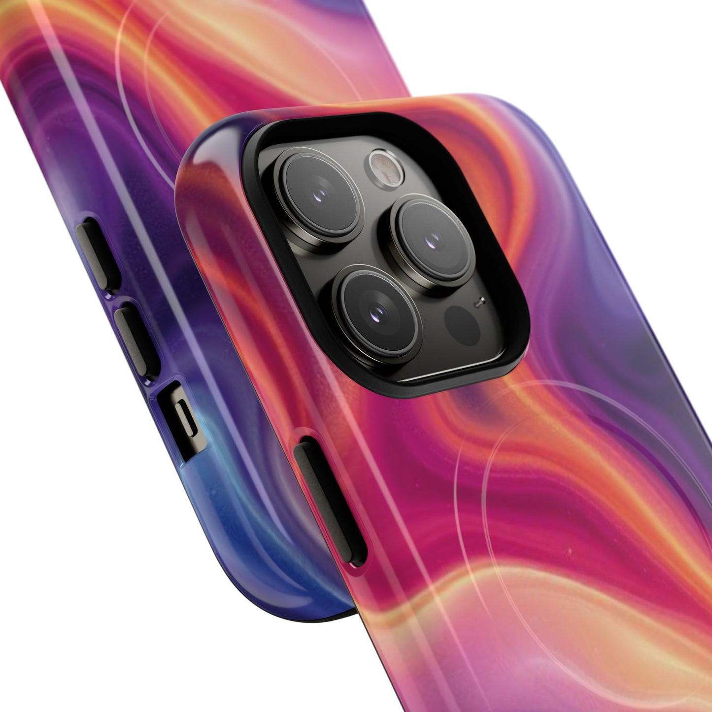 Cosmic Lava Flow Colorful Abstract iPhone Case , Tough Magnetic Protection, Stylish Accessories, Gift for Tech iPhone Lovers, Vibrant Mobile Covers