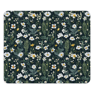 Daisy Delight Botanical Floral Mouse Pad - Beautiful Greenery Design for Home or Office.