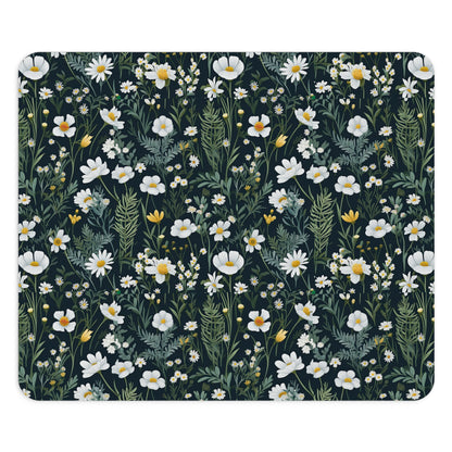 Daisy Delight Botanical Floral Mouse Pad - Beautiful Greenery Design for Home or Office.