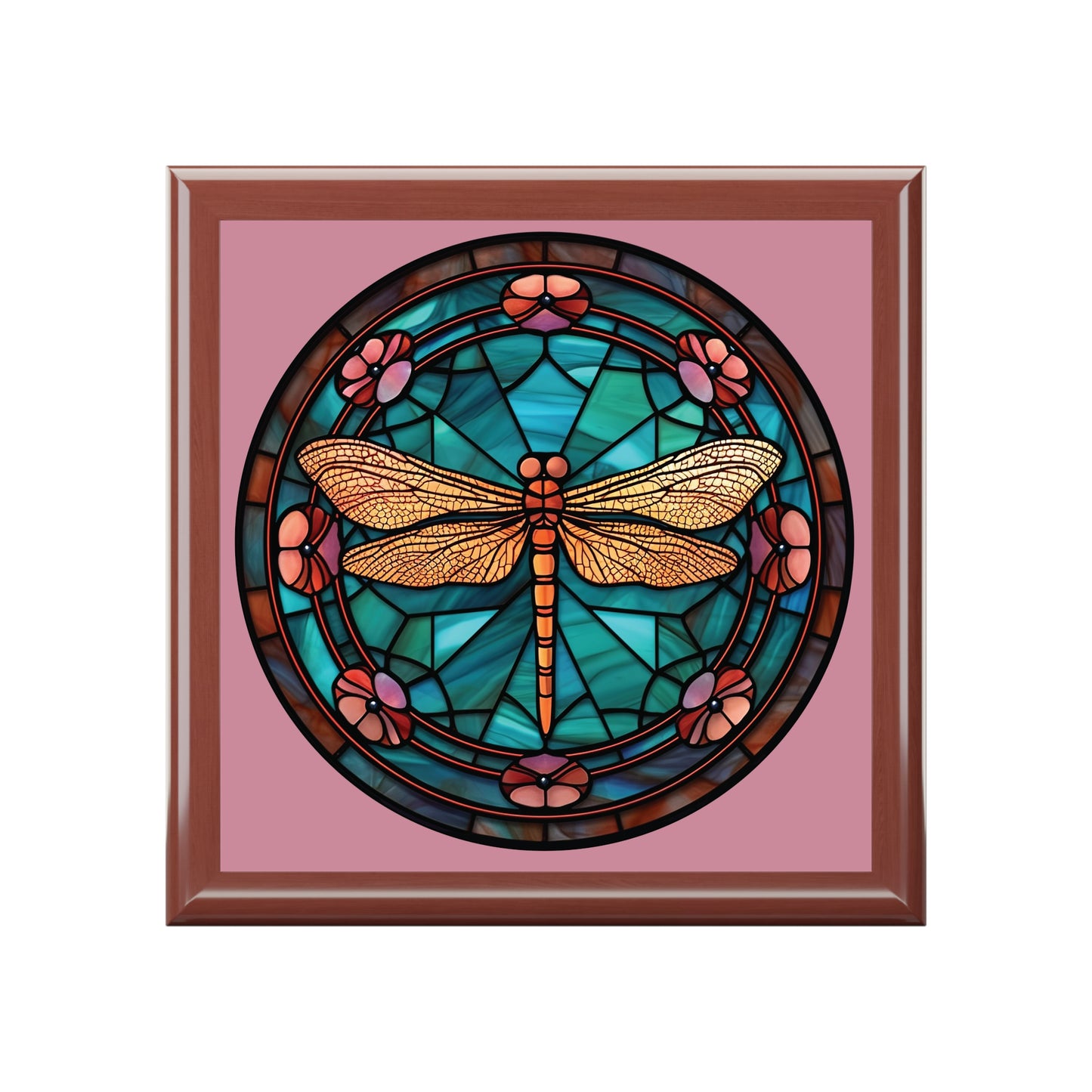 Dragonfly Stained Glass Jewelry Box — Decorative Trinket & Keepsake Case