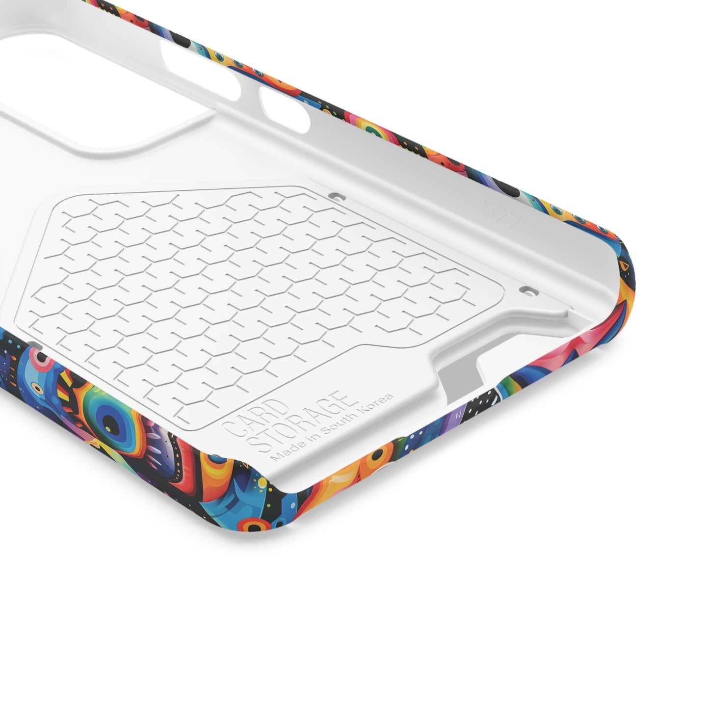 Psychedelic Visions Phone Case with Card Holder - Colorful and Stylish Design for Creatives