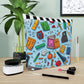 Blue Academic Adventures Cotton Cosmetic Bag