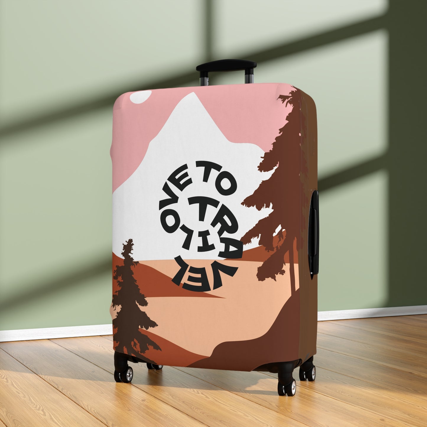 Fun Luggage Cover - "I Love to Travel" - Stylish Travel Accessory